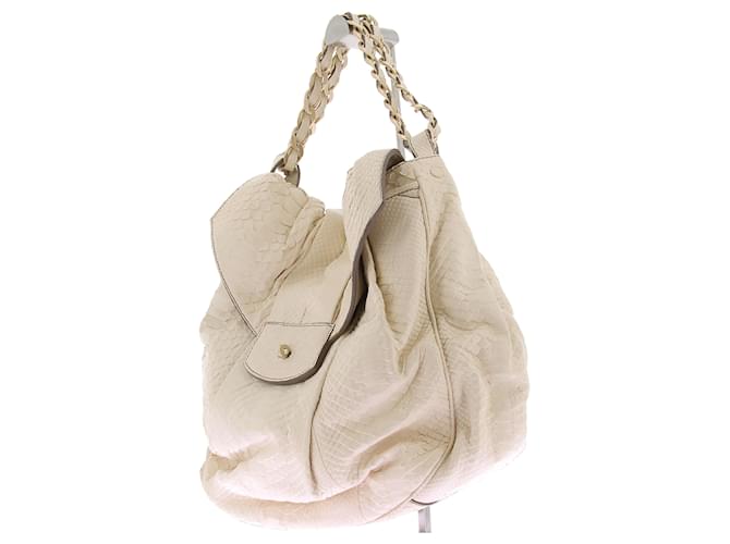 Zagliani Handtasche aus Pythonleder Weiß - Ansicht 5