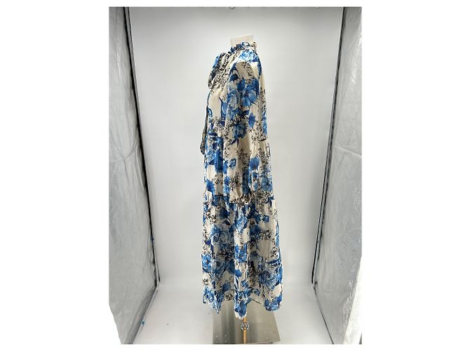 Paul & Joe Blaues Blumen Maxi Kleid Viscose - Ansicht 4