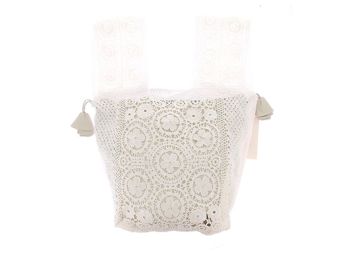 Borsa in crochet bianca Magda Butrym con motivi floreali Bianco - vista 2