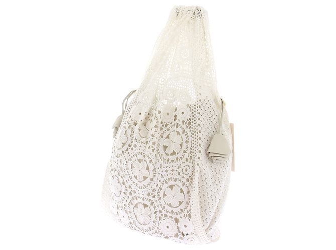 Borsa in crochet bianca Magda Butrym con motivi floreali Bianco - vista 5