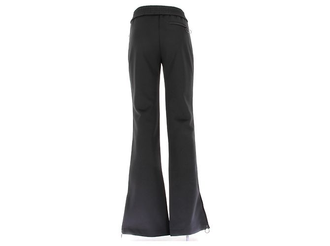 Off White Black Flared Pants with White Side Stripes - view 2