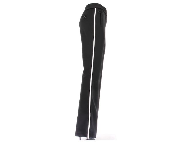Off White Black Flared Pants with White Side Stripes - view 3