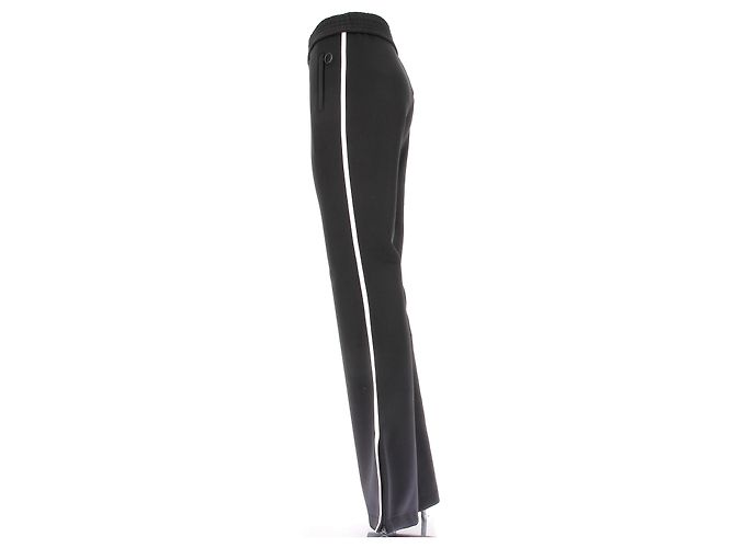 Off White Black Flared Pants with White Side Stripes - view 4