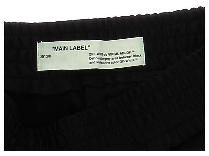 Off White Black Flared Pants with White Side Stripes - view 5