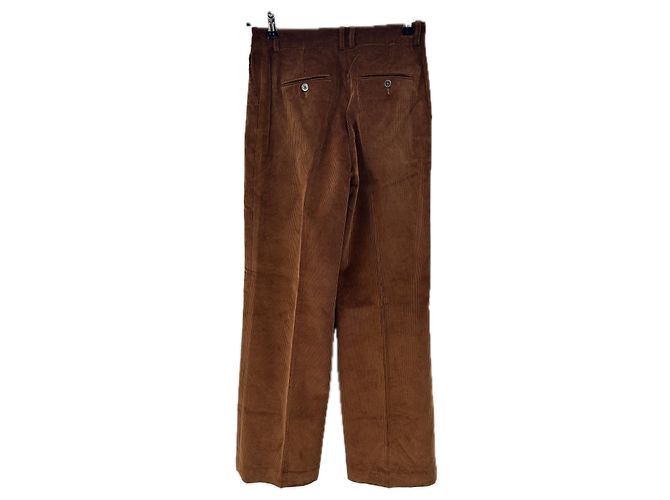 La Prestic Ouiston Pantalón de terciopelo marrón de seda Castaño - vista 2