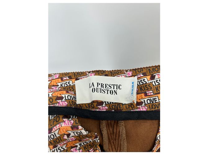 La Prestic Ouiston Pantalón de terciopelo marrón de seda Castaño - vista 3