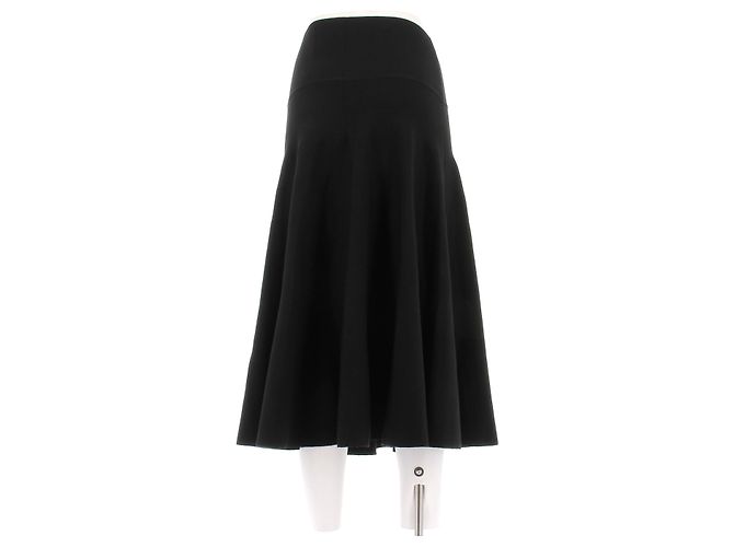 Falda midi negra de lana The Row Negro - vista 2