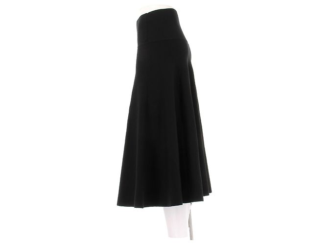 Falda midi negra de lana The Row Negro - vista 4