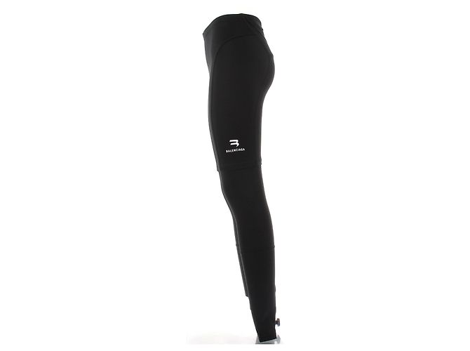 Balenciaga Leggings negros con logo blanco - vista 4