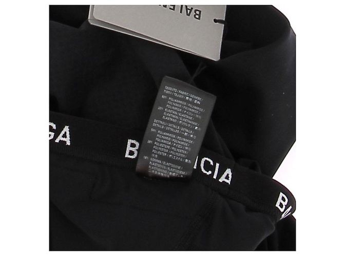 Balenciaga Leggings negros con logo blanco - vista 6