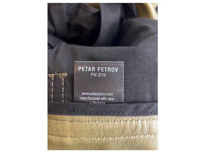 Petar Petrov Calça de couro caqui - vista 3