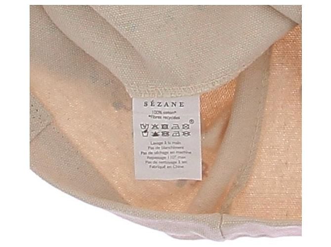 Borsa tote SéZane x Lucia Vergara beige in cotone - vista 5