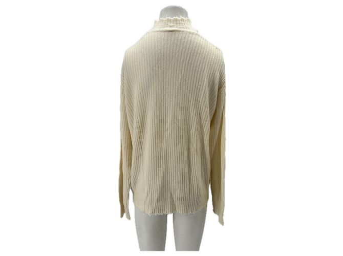 R13 Suéter de cuello V crema de cachemira Beige - vista 2