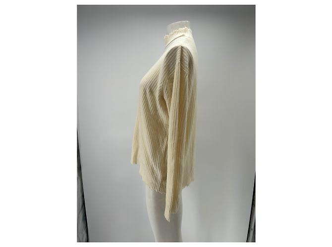 R13 Suéter de cuello V crema de cachemira Beige - vista 4