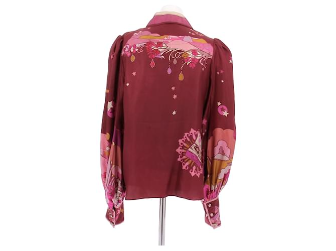 Camisa de seda estampada burdeos Zimmermann - vista 2