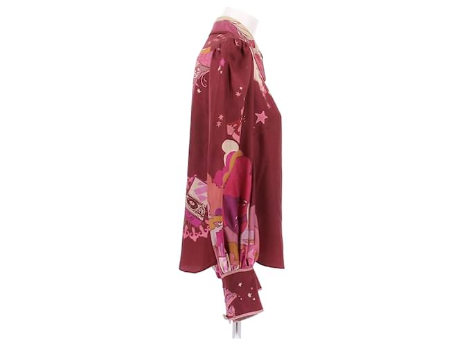Camisa de seda estampada burdeos Zimmermann - vista 3