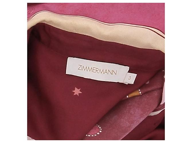 Camisa de seda estampada burdeos Zimmermann - vista 6