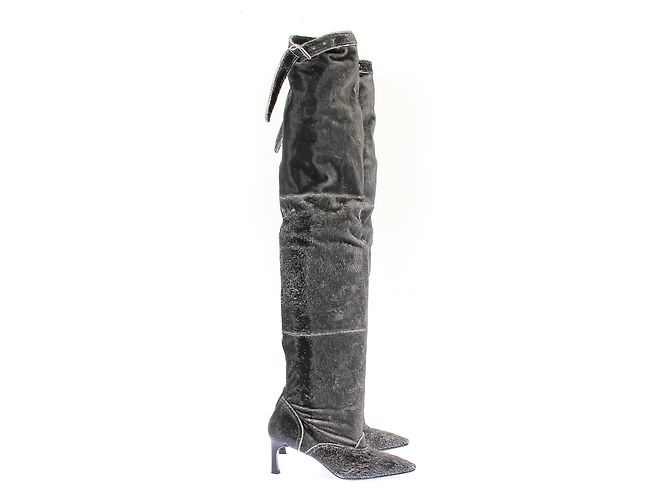 Botas altas Bruno Magli de cuero negro con tacón - vista 2