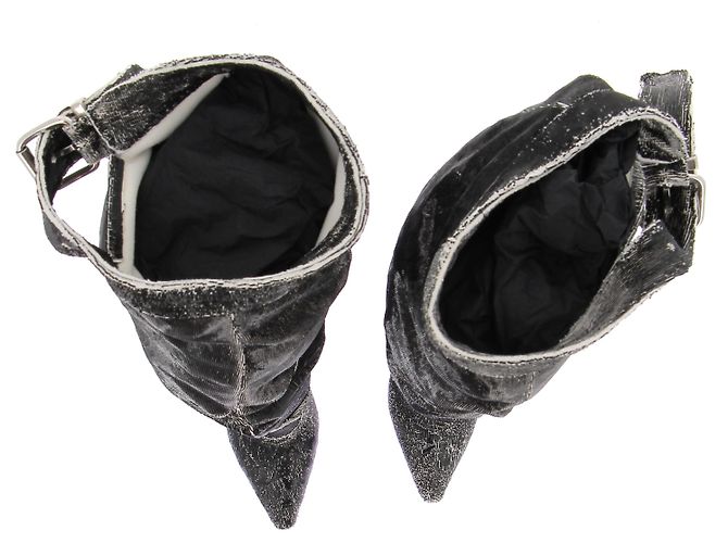 Botas altas Bruno Magli de cuero negro con tacón - vista 6