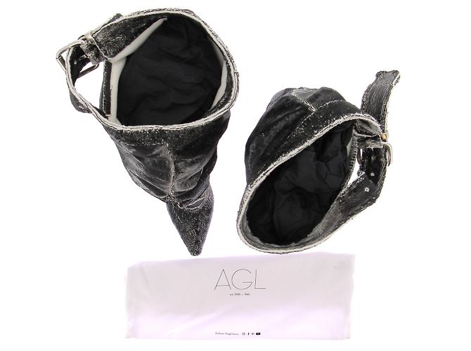 Botas altas Bruno Magli de cuero negro con tacón - vista 8