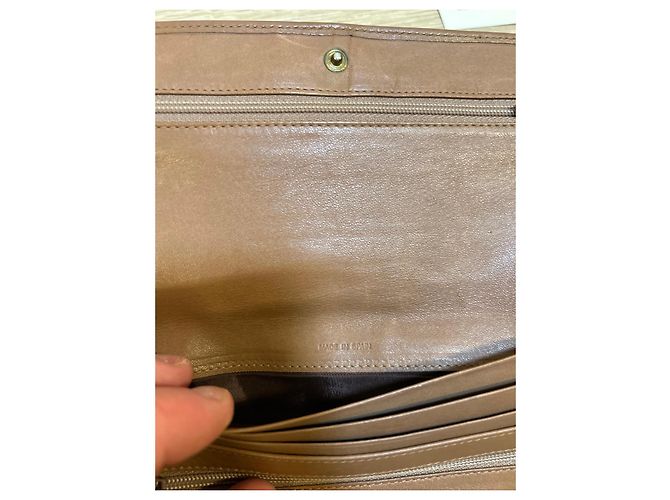 Dior Monogram Brown Leather and Beige Canvas Wallet - view 11