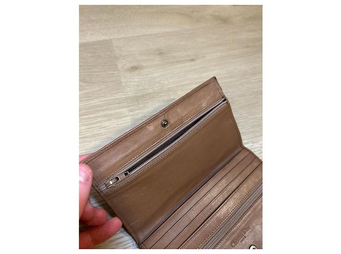 Dior Monogram Brown Leather and Beige Canvas Wallet - view 12