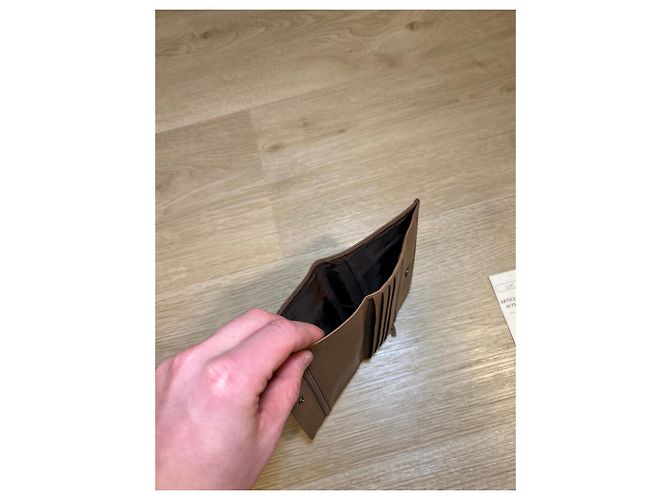 Dior Monogram Brown Leather and Beige Canvas Wallet - view 14