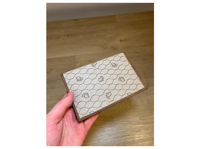 Dior Monogram Brown Leather and Beige Canvas Wallet - view 16