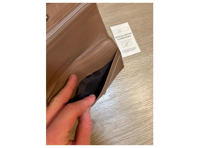 Dior Monogram Brown Leather and Beige Canvas Wallet - view 6