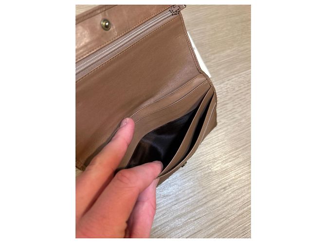 Dior Monogram Brown Leather and Beige Canvas Wallet - view 7