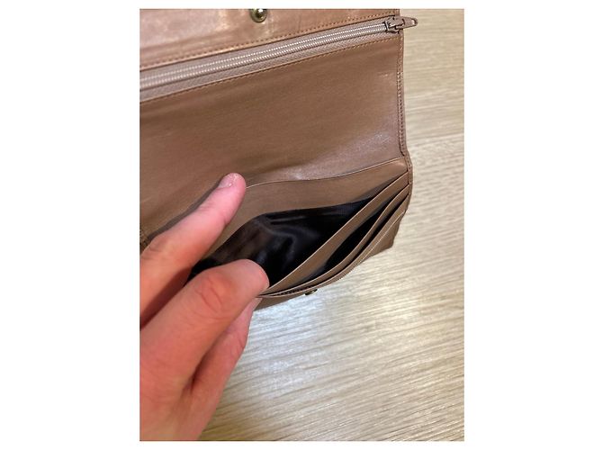 Dior Monogram Brown Leather and Beige Canvas Wallet - view 8