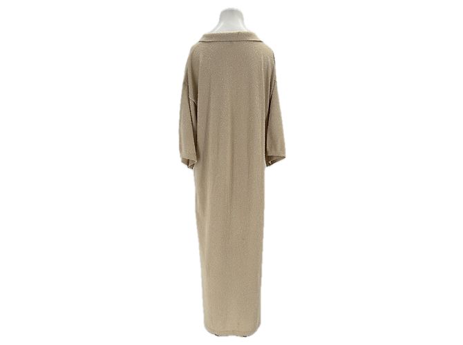 Vestido largo texturizado beige Totême de algodón - vista 2