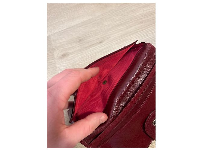 Céline Celine Bordeaux Leder Geldbörse - Ansicht 10