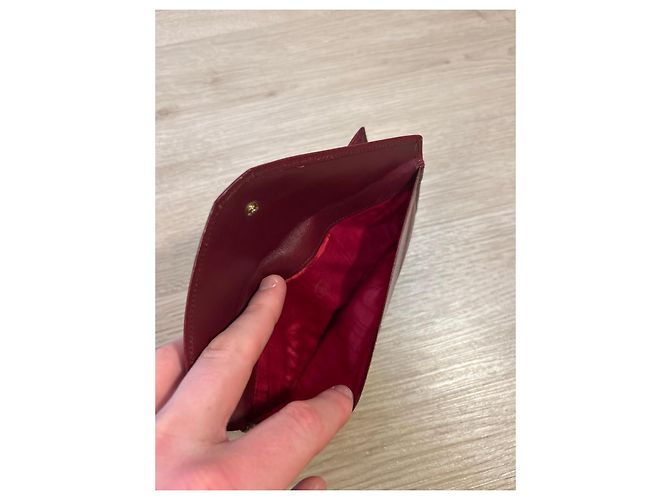 Céline Celine Bordeaux Leder Geldbörse - Ansicht 13