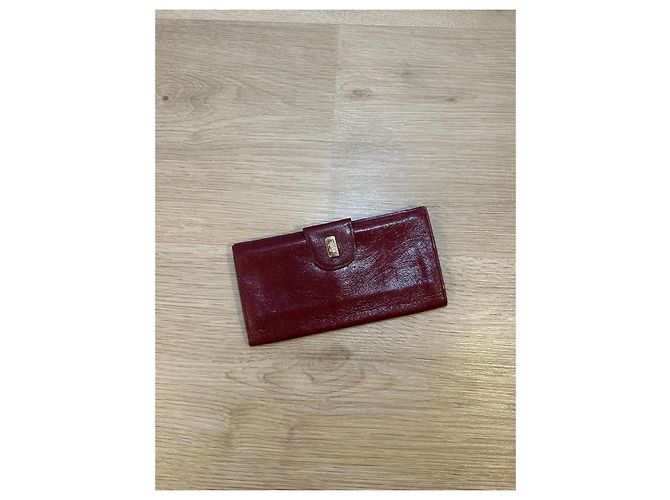 Céline Celine Bordeaux Leder Geldbörse - Ansicht 2