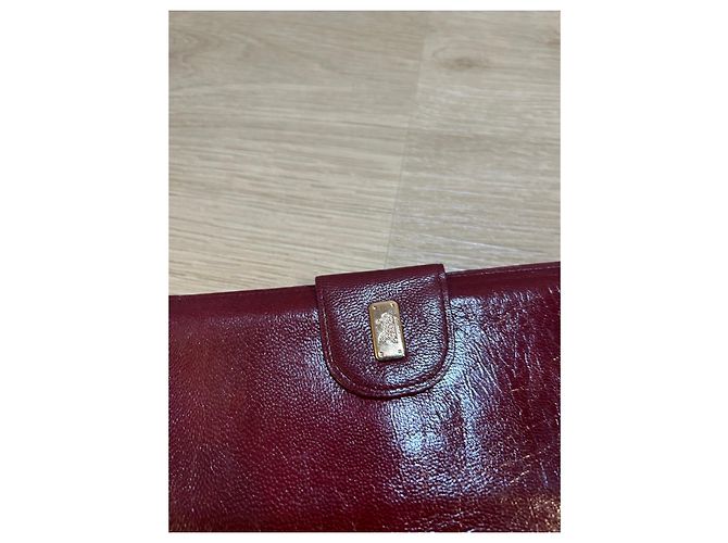 Céline Celine Bordeaux Leder Geldbörse - Ansicht 3
