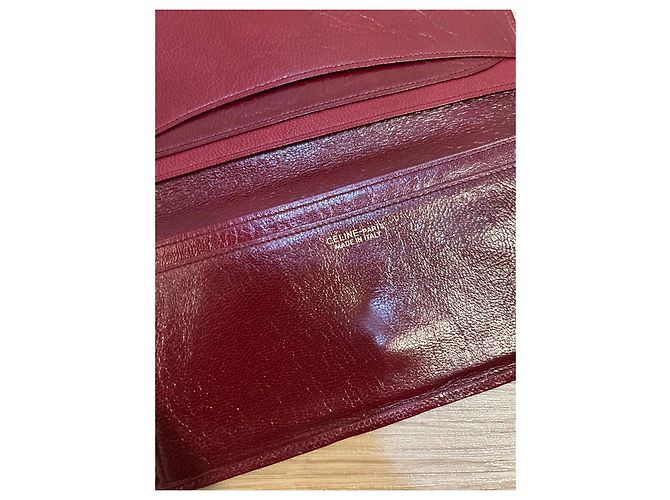 Céline Celine Bordeaux Leder Geldbörse - Ansicht 4