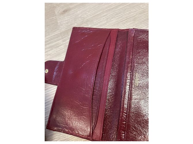 Céline Celine Bordeaux Leder Geldbörse - Ansicht 5