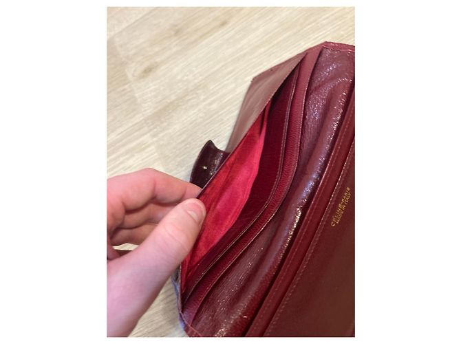 Céline Celine Bordeaux Leder Geldbörse - Ansicht 6