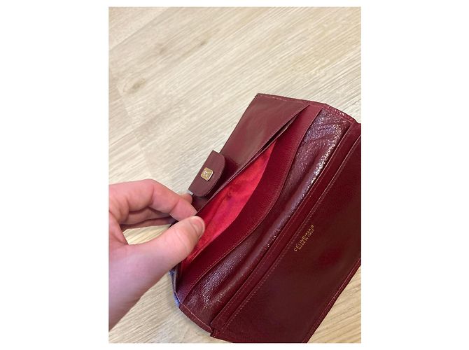 Céline Celine Bordeaux Leder Geldbörse - Ansicht 7