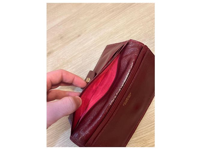 Céline Celine Bordeaux Leder Geldbörse - Ansicht 8