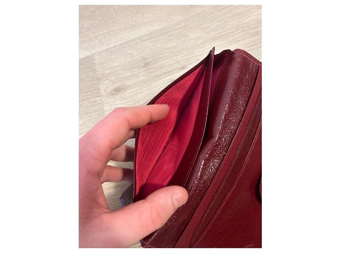 Céline Celine Bordeaux Leder Geldbörse - Ansicht 9
