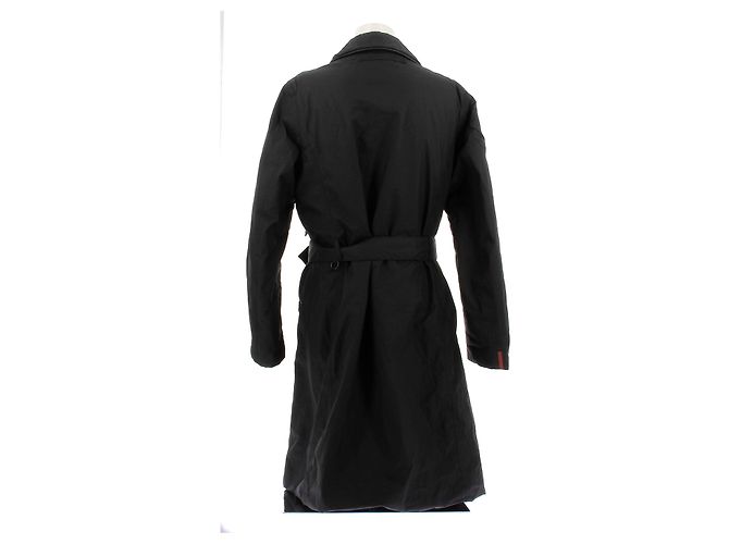 Parka negra Prada Linea Rossa con cinturón de nylon Negro - vista 2