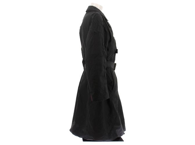 Parka negra Prada Linea Rossa con cinturón de nylon Negro - vista 3