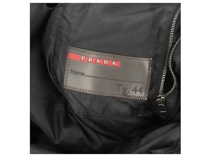 Parka negra Prada Linea Rossa con cinturón de nylon Negro - vista 6