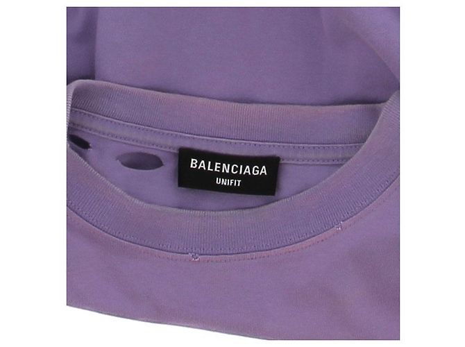 Camiseta Balenciaga con Logo Morada de Algodón Púrpura - vista 5