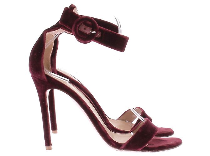 Gianvito Rossi Décolleté in velluto "Portofino" Bordò - vista 2
