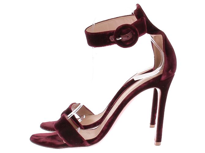 Gianvito Rossi Décolleté in velluto "Portofino" Bordò - vista 3
