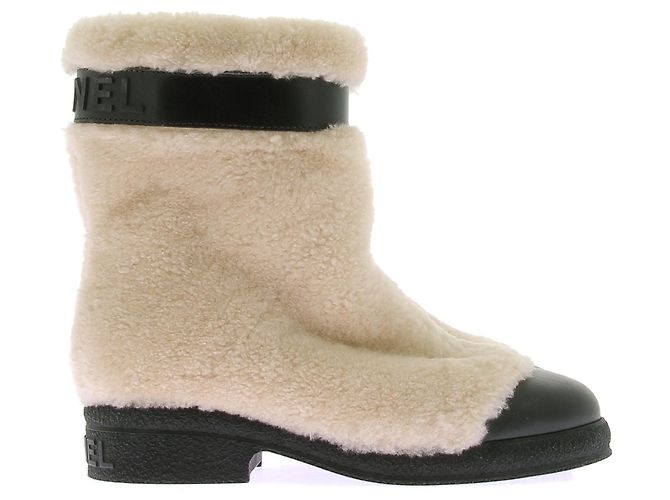 Chanel Botas forradas e de couro Bege - vista 2