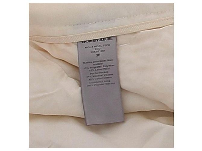 Zadig & Voltaire Ecru Wool Blend Pants Beige - view 7